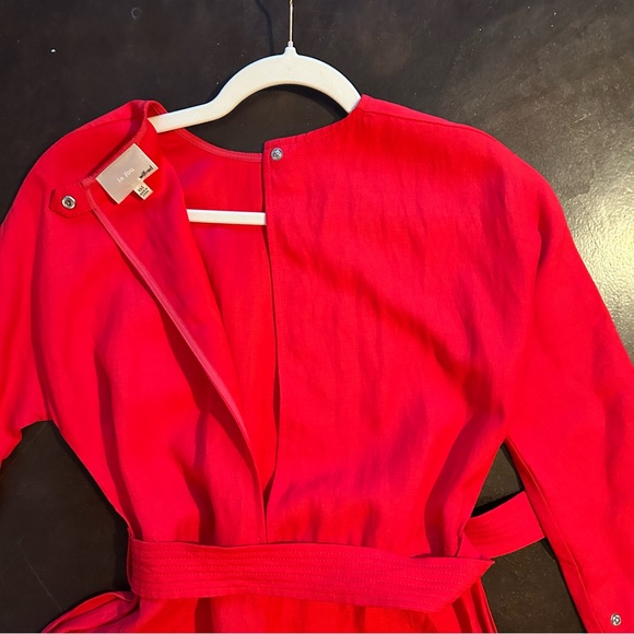 Wilfred le fou collection- tavin dress, gobi berry belted midi dress - Picture 6 of 16